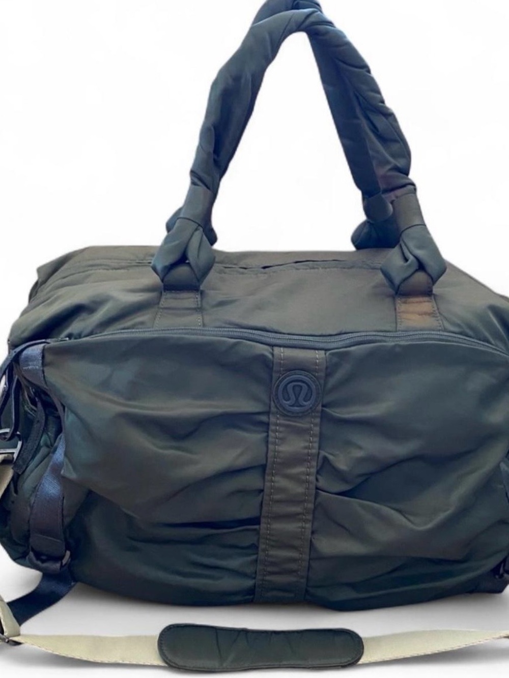 Rare vintage Y2K / 2010s Lululemon "Bon Voyage" duffel bag set in Ivy Green